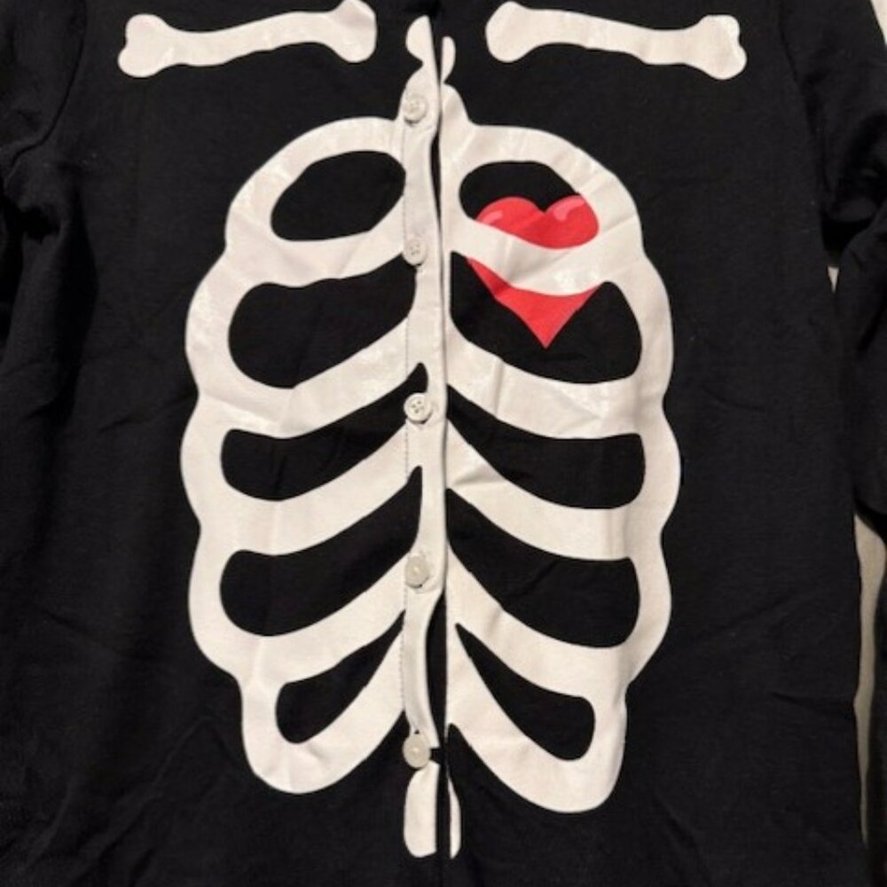 NWT - Glow-in-the-Dark Skeleton with heart One-Piece Jumpsuit - Unisex - Picture 12 of 16